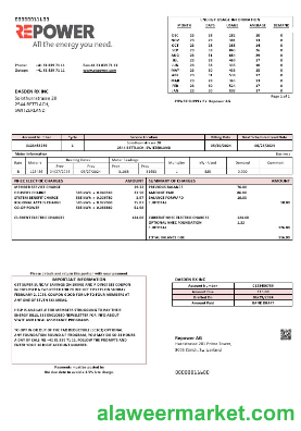Switzerland Repower AG business utility bill template, fully editable in Word and PDF formats